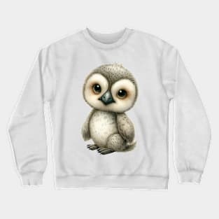 Cute owl in watercolor painting Crewneck Sweatshirt